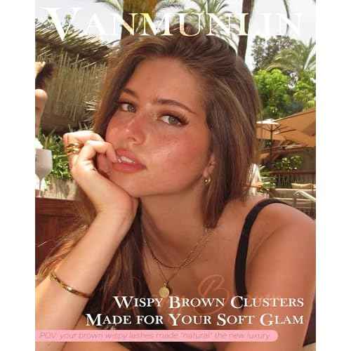 Brown Wispy Lash Clusters Kit Natural Eyelashes Clusters Kit Cluster Eyelash Extensions 10-16mm C Curl Cluster Lashes DIY Eyelash Clusters Waterproof Individual Lash Extension Kit with Brush