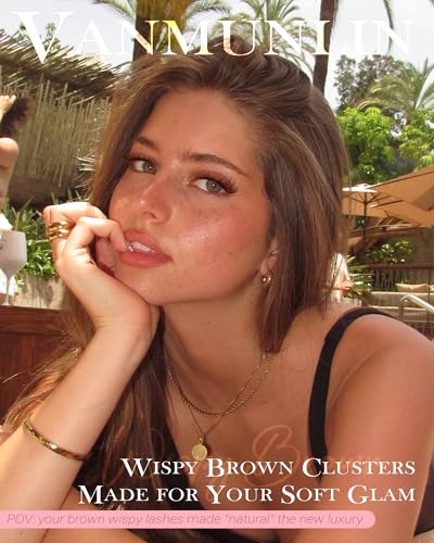 A-Brown Wispy Lash Clusters Kit - Natural Eyelash Extensions with Waterproof Glue