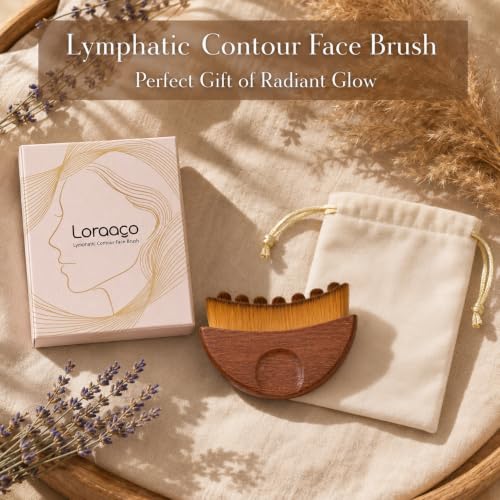 Lymphatic Drainage Face Brush with Ergonomic Wooden Handle