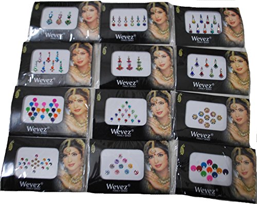 Indian Bindi Self Adhesive Stickers 12-Pack Reusable