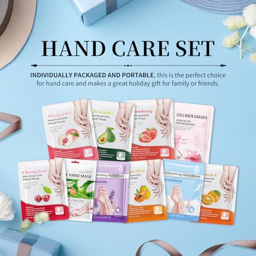 AIUEO 10 Pairs Moisturizing Hand Mask Gloves for Dry Cracked Hands