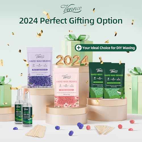 Hard Wax Beads Kit for Hair Removal, 36 Pieces Wax Beads for Full Body, Face, and Brazilian Bikini, Aloe, Lavender, Cherry Blossom - Includes Pre and Post Wax Oils