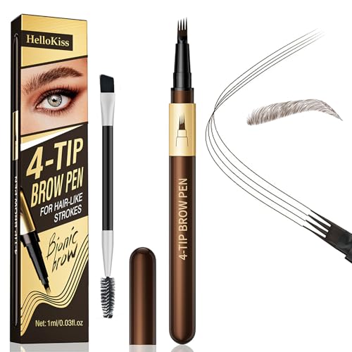 DUDUDU 4-Tip Microblading Eyebrow Pen - Waterproof Brown
