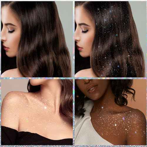 Body Glitter Spray, Perfect Body Glitter for Music Festival Stage Makeup and Festival Rave Highlighter Makeup. (2 Pcs)