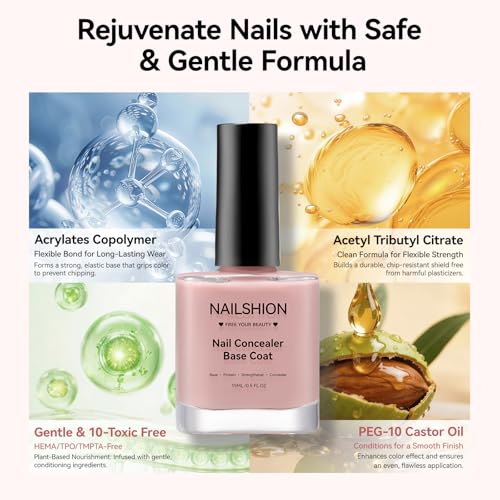 Nailshion 4-in-1 Illuminating Nail Concealer Base Coat & Ridge Filler