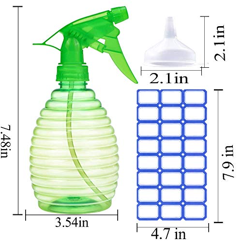 FANSTINOW 3 Pack Spray Bottles - 16 oz Colorful Leak-Proof Nozzles