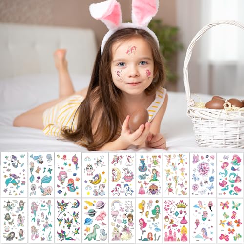 Kids Temporary Tattoos Set - 600+ Waterproof Cartoon Designs for Boys & Girls