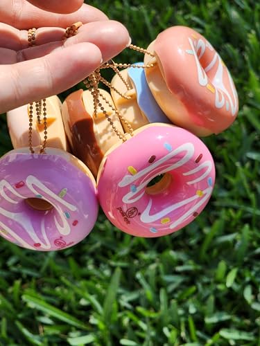 Donut Lip Gloss Keychain Set of 6 - Hydrating Fruit Scented