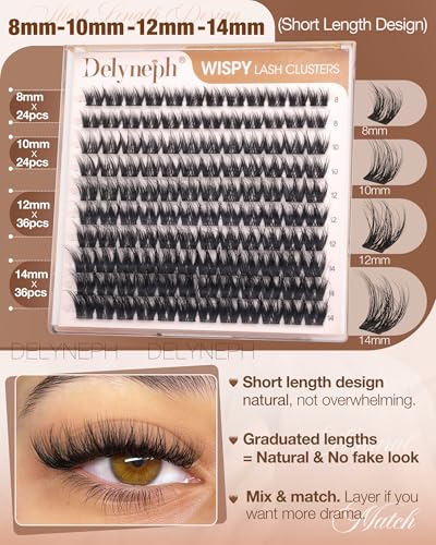 Wispy Fluffy Cluster Lashes 8-14mm C Curl Extensions