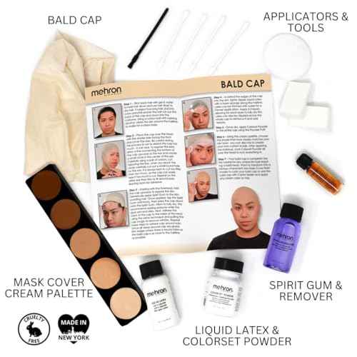 Mehron Makeup Premium Character Kits| Makeup Kits for Halloween & Cosplay| Made in the USA | Complete Kit | Includes Tools & Instructions on How to Create the Look | (Bald Cap)