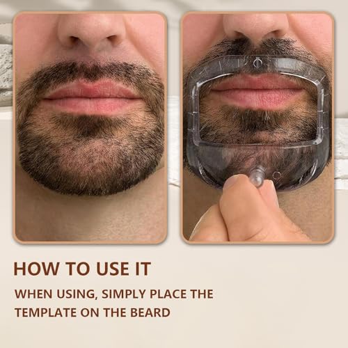 Beard Shaper, Versatile Beard Styling, Beard Template, Goatee Shaper, 5 Templates Included, Portable Design, 10 x 8.3 x 5.3 cm, Clear