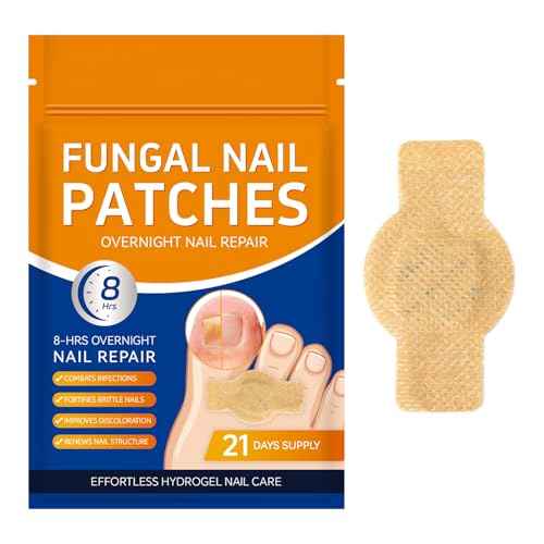 Nail Patches Toenail Treatment Extra Strength, 8-Hour Overnight Nail Fast Acting Repair Effortless Hydrogel Nail Care and Repair for Damaged Nails Overnight Renewal 21 Patches
