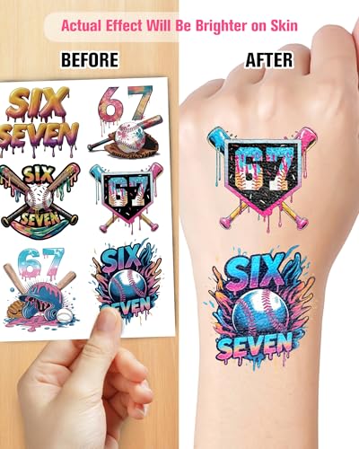 166Pcs Drip Baseball Temporary Tattoos - 15 Sheets