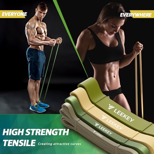 LEEKEY Resistance Bands, Exercise Bands Pull Up Assist Bands - Workout Bands Set - Mobility Band Powerlifting Bands for Men and Women Fitness Training, Physical Therapy,Home Workouts