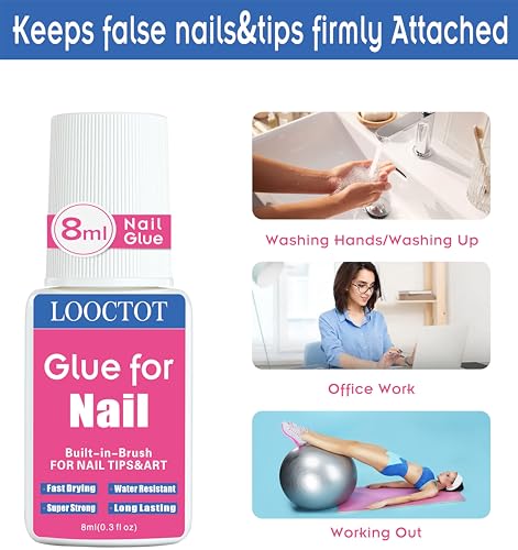 Super Strong Nail Glue for Tips & Acrylic Nails - Waterproof & Fast Drying