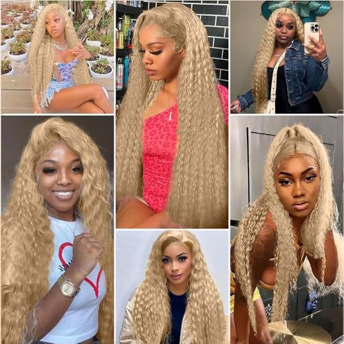 Ash Blonde Kinky Curly Human Hair Bundles - 16 to 20 Inch