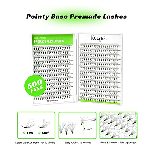 500 Fans Premade Lash Extensions 10D 0.05 C 8-15mm& 16D 0.03 C 8-15mm