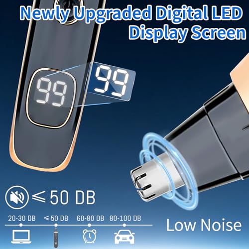 Nose and Ear Hair Trimmer for Women Men,2 in 1 LED Display Eyebrow Hair Trimmer with USB Rechargeable,2026 Portble Waterproof Facial Hair Removal with Dual-Edge Blades for Travel (Black)