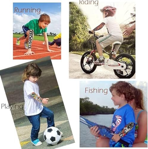 Kids Temporary Tattoo Sleeves - 10pcs Fake Slip-On Arm Sunscreen