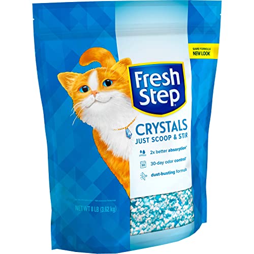 Fresh Step Crystals, Premium Cat Litter, Scented, 16 lbs total, (2 Pack of 8lb Bags) (Package May Vary)