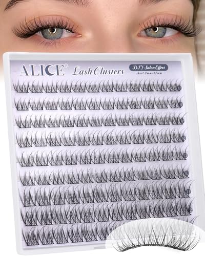 ALICE Natural Short Lash Clusters 8-12mm Wispy C-Curl Eyelash Extensions