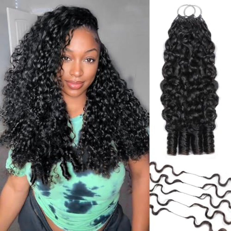 20 Inch Burmese Curly Crochet Hair - 100% Human Hair, Knotless