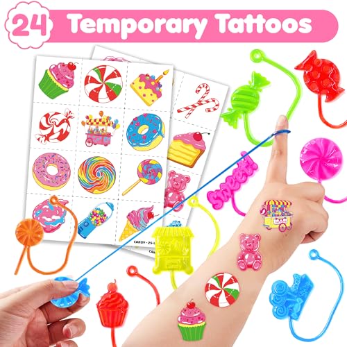 48 Pcs Sticky Hands & Temporary Tattoos Party Favors