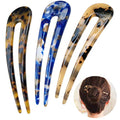 Tortoise Shell Hair Forks U Shape Updo Pins 4.3" 3 Pack