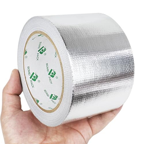 BOMEI PACK Aluminum Foil Heat Shield Tape 3in x 66ft High Temp Reflective Insulation