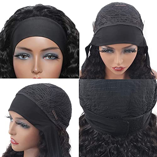 Aiterina Deep Wave Headband Wig 12" Human Hair Glueless