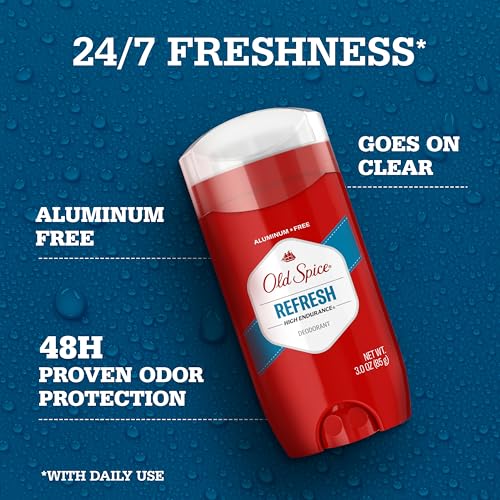 Old Spice Aluminum Free Deodorant for Men, 24/7 Odor Protection, 3oz (Pack of 3)