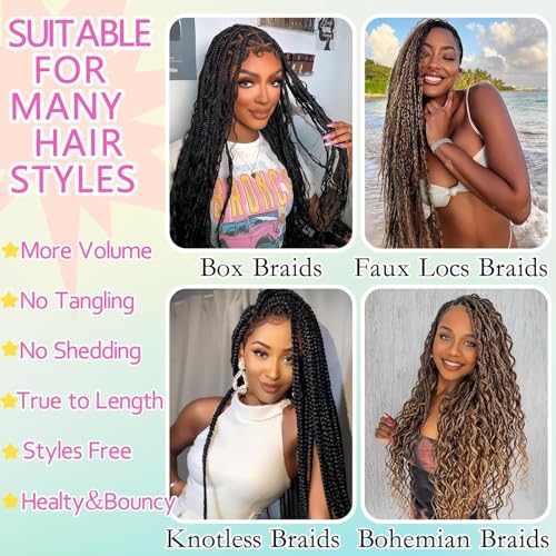 Boho Braiding Hair 20 Inch 4 Bundles Wet Wavy Deep Wave