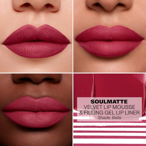 Morphe Soulmatte Velvet Lip Mousse - Long-Lasting Matte Liquid Lipstick with Vitamin E - Bella