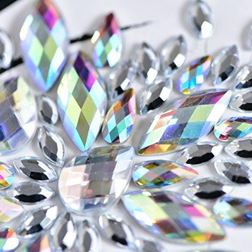 Breast Jewels Rhinestone Tattoo Stickers - 3 Sets Self-Adhesive Body Gems