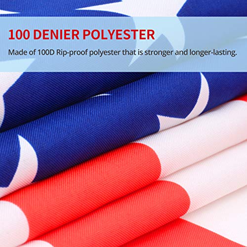 Anley Fly Breeze 3x5 Foot American US Flag - Vivid Color and UV Fade Resistant - Canvas Header and Double Stitched - USA Flags Polyester with Brass Grommets 3 X 5 Ft