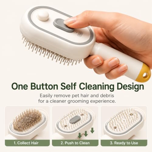 Rechargeable Electric Steam Hair Brush with Red Light & Mist
