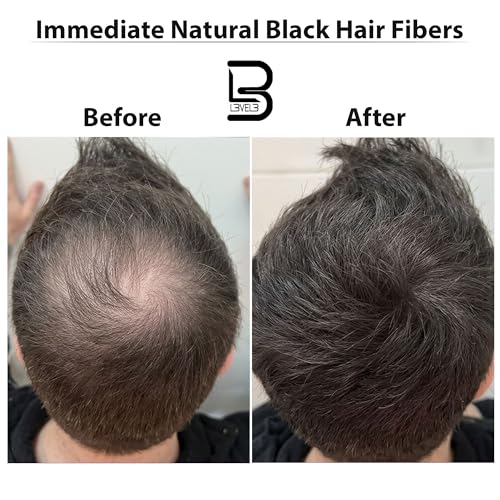 L3 Black Hair Fiber Spray - Instant Coverage for Thinning Hair