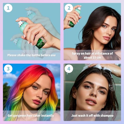 Green Temporary Hair Color Spray for Kids & Adults | Non-Sticky & Washable