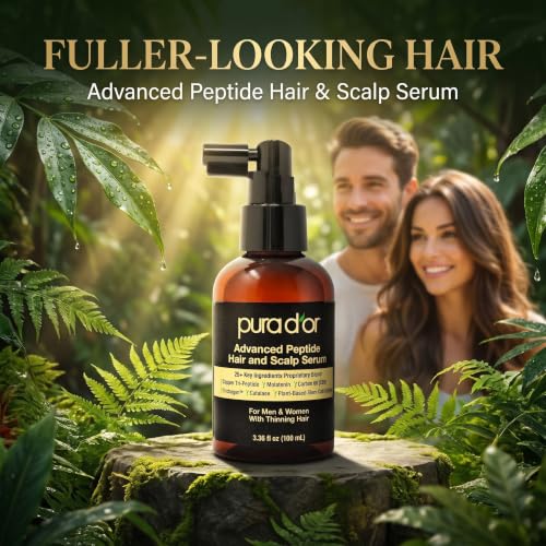 PURA D'OR Hair & Scalp Serum with Copper Peptide & Caffeine