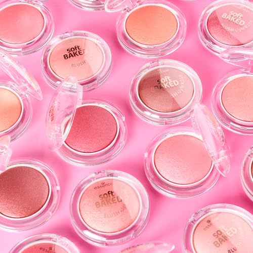 Essence Soft Baked Blush - Soft Bloom Shimmer Powder, 10g