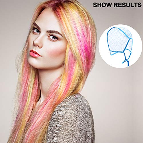 6-Piece Hair Highlighting Cap Set with Plastic Hook for Easy Dyeing