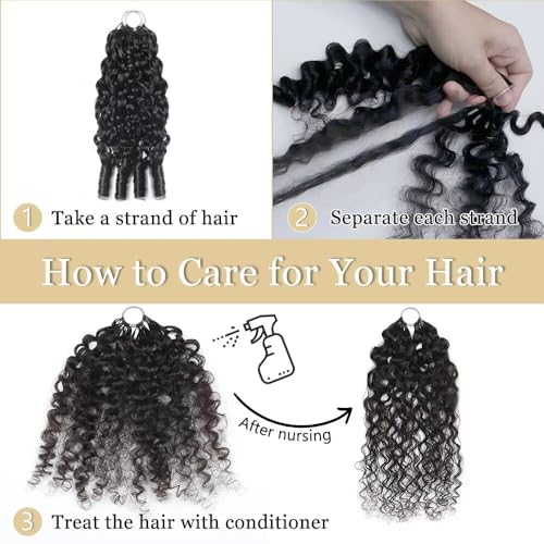 MORGENSTAR 18-Inch Burmese Curly Human Hair Crochet Bundles