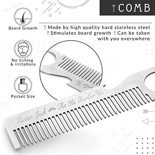 Straight Razor Kit - Complete Straight Razors for Men Kit with Beard Scissors & Metal Comb - Barber Razor for Men - 10 Extra Straight Edge Razor Blades for Shaving - Premium Polished Stainless Steel