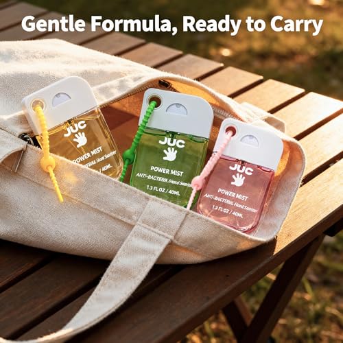 JUC Power Mist Hand Sanitizer Spray 3-Pack with Keychain