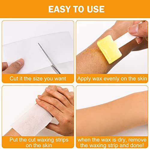 2PCS Non-woven Wax Strip Roll for Body and Facial Hair Removal, 2.76" X 100 Yards Tear-Resistant Waxing Paper for Eyebrow, Leg Removal, Salon Grade