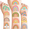 Pastel Rainbow Temporary Tattoos for Kids - 96 Designs