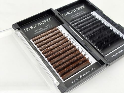 Brown Eyelash Extensions 0.07MM J Curl 8-14mm Mixed