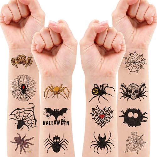 96 PCS Spider Temporary Tattoos - Halloween Party Favors