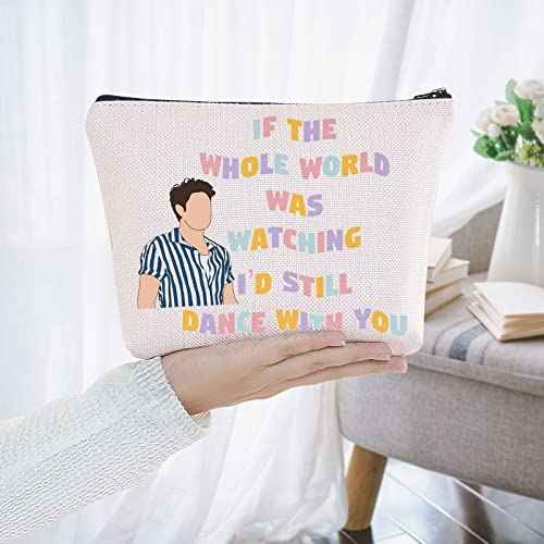 BWWKTOP Singer Lyrics Makeup Bag Singer Album Gifts If The Whole World Was Watching I'd Still Dance With You Makeup Zipper Pouch Bag