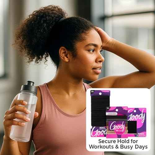 Goody Ultimate Daily Elastics Kit 48-Count | Ouchless No-Damage Hair Ties for Women & Men | 30 Black Elastics + 10 Neutral Seamless + 8 Black Seamless Ponytail Holders for All Hair Types
